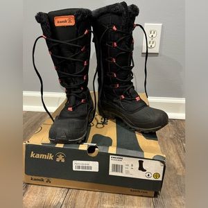 Kamik Encore. Tall black snow boots. -25 degrees